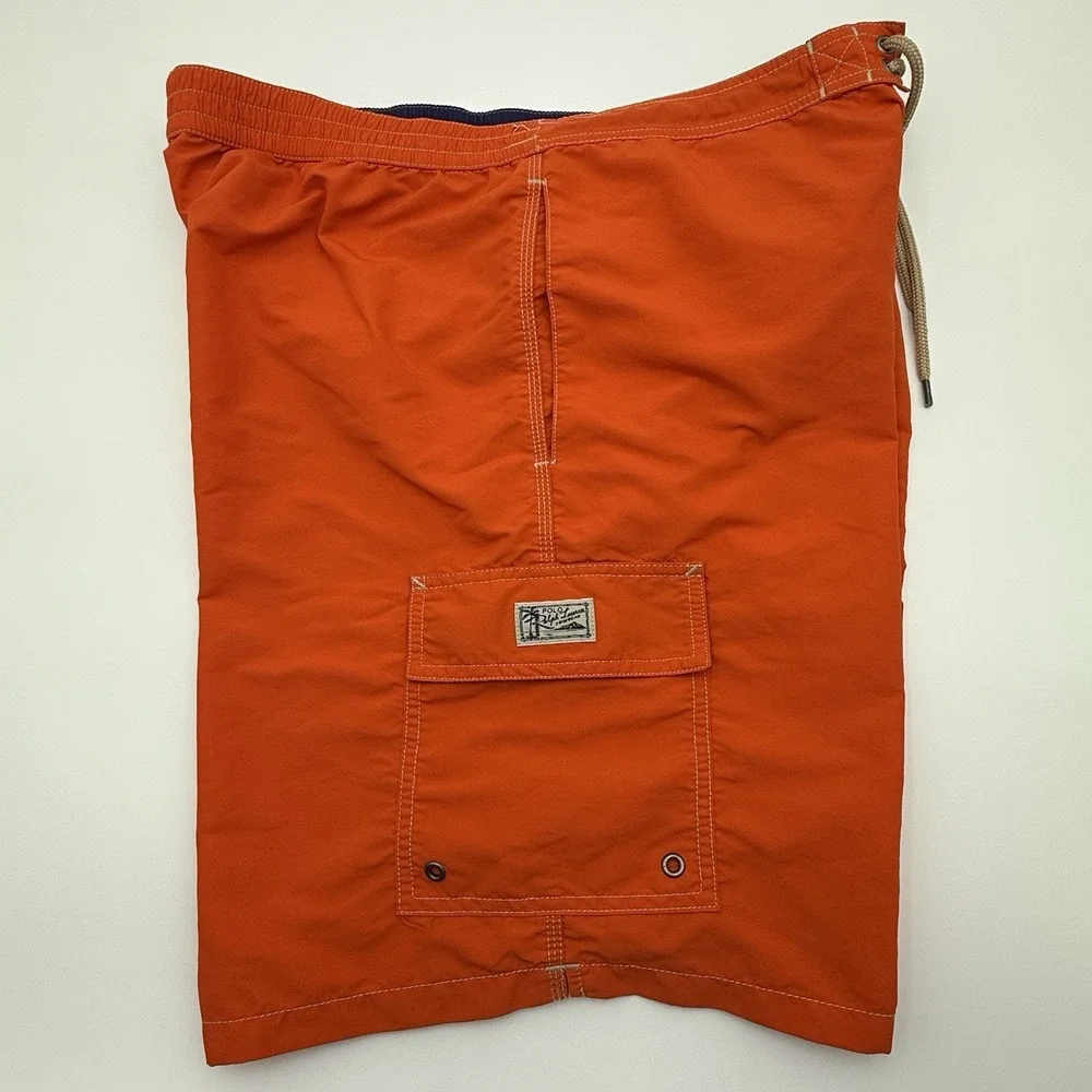 Polo Ralph‎ Lauren Swim Trunks Men's Size XL Orange Pockets - Picture 4 of 13